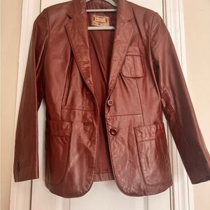 Brown Leather Blazer